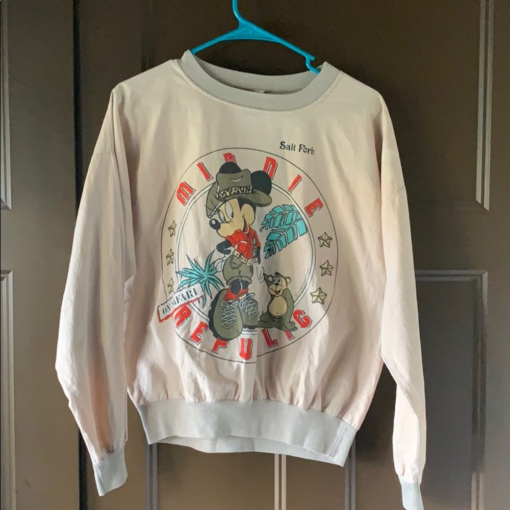 Vintage Minnie Mouse long sleeve safari shirt